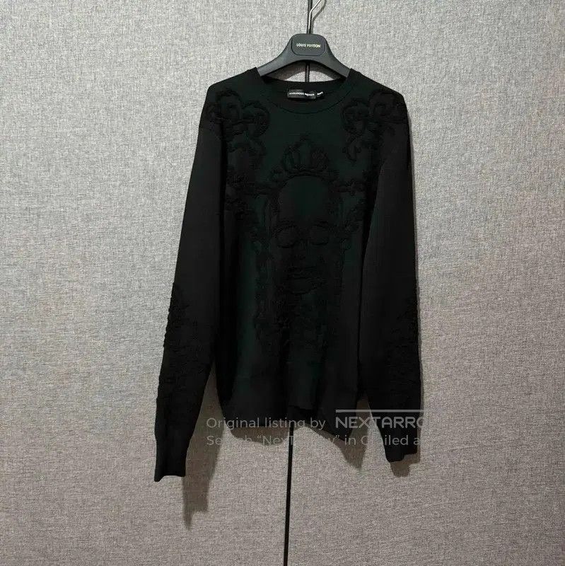 Alexander McQueen Alexander McQueen Black Wool Embroidered Logo Sweater . Size US M / EU 48-50 / 2 - 1 Thumbnail