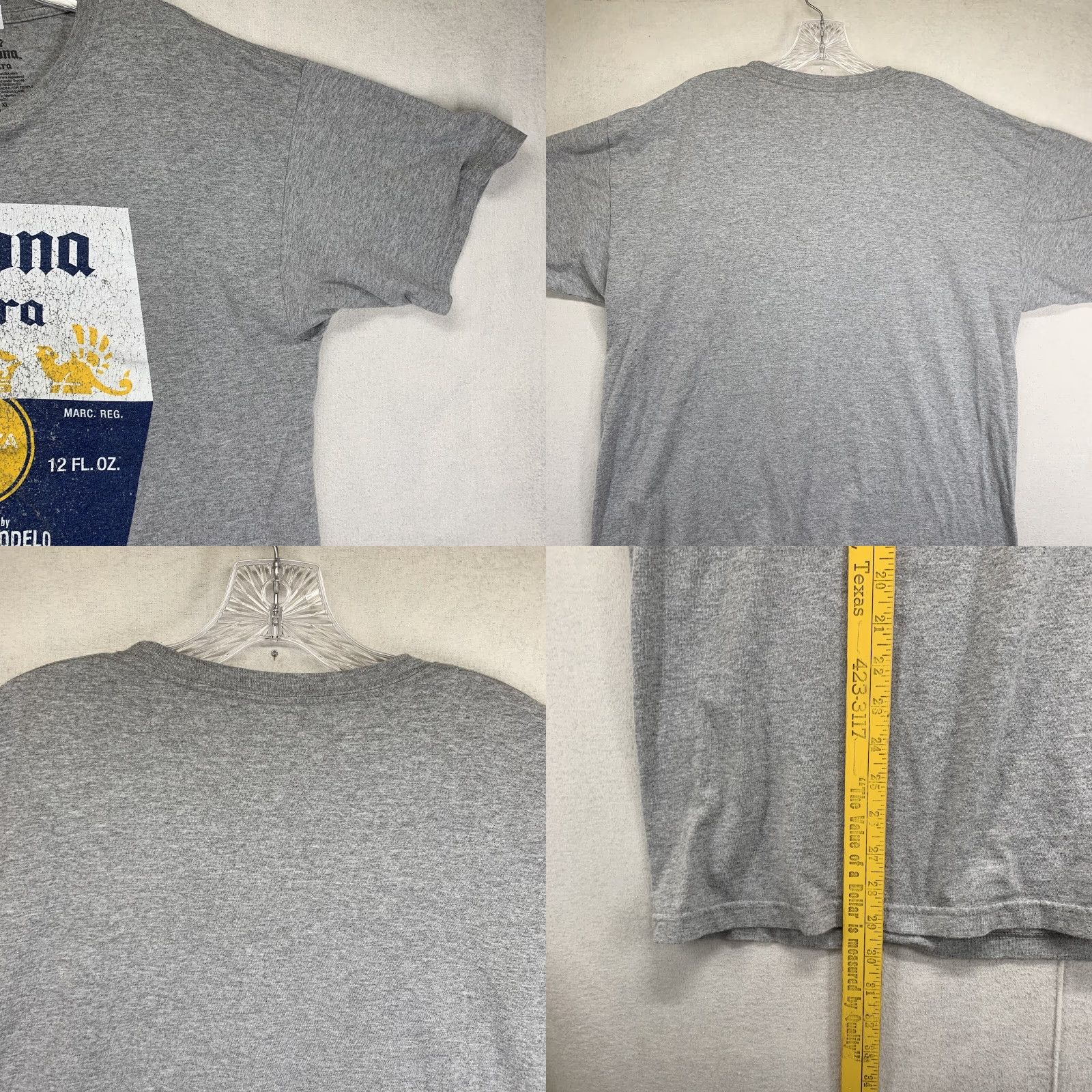 Vintage Corona Extra Men's T-Shirt Large Gray Beer Logo Graphic Print Casual Short Sleeve Size US L / EU 52-54 / 3 - 8 Thumbnail