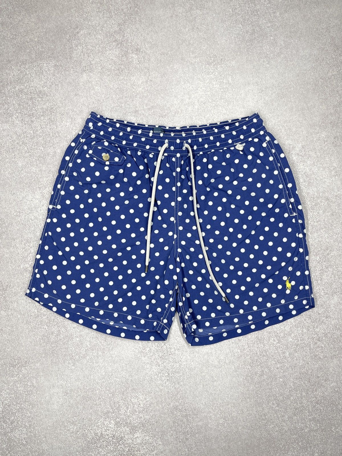 Polo Ralph Lauren Vintage Polo Ralph Lauren Polka dot Shorts Navy Y2K Rugby Size US 32 / EU 48 - 2 Thumbnail