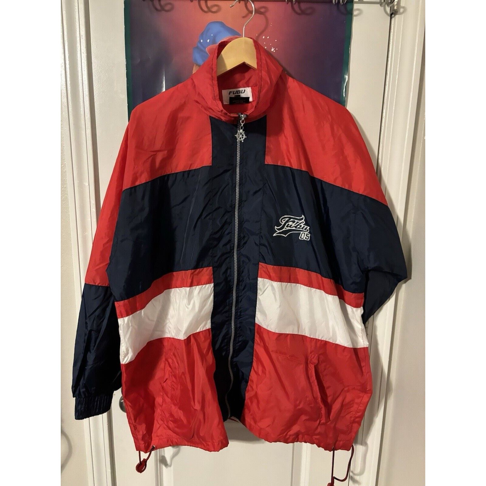 Fubu y2k fubu red white blue zip up windbreaker mens size XL Size US XL / EU 56 / 4 - 1 Thumbnail