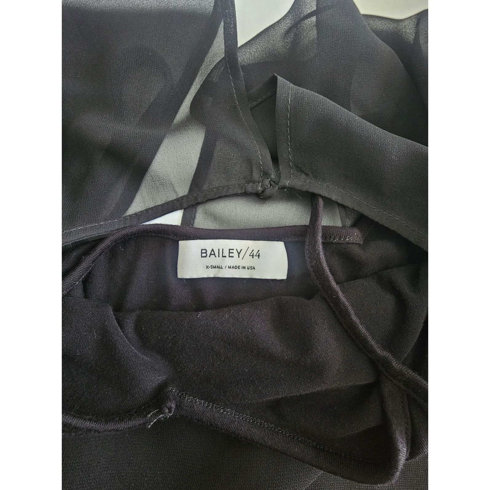 Bailey 44 EUC BAILEY 44 Black Sheer Chiffon Blouse w/Attached Cami XS Size XS / US 0-2 / IT 36-38 - 9 Thumbnail