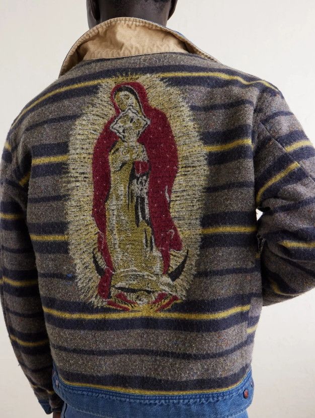 Kapital kapital Denim Lining Reversible Work Jacket Virgin Mary Size US XL / EU 56 / 4 - 14 Thumbnail