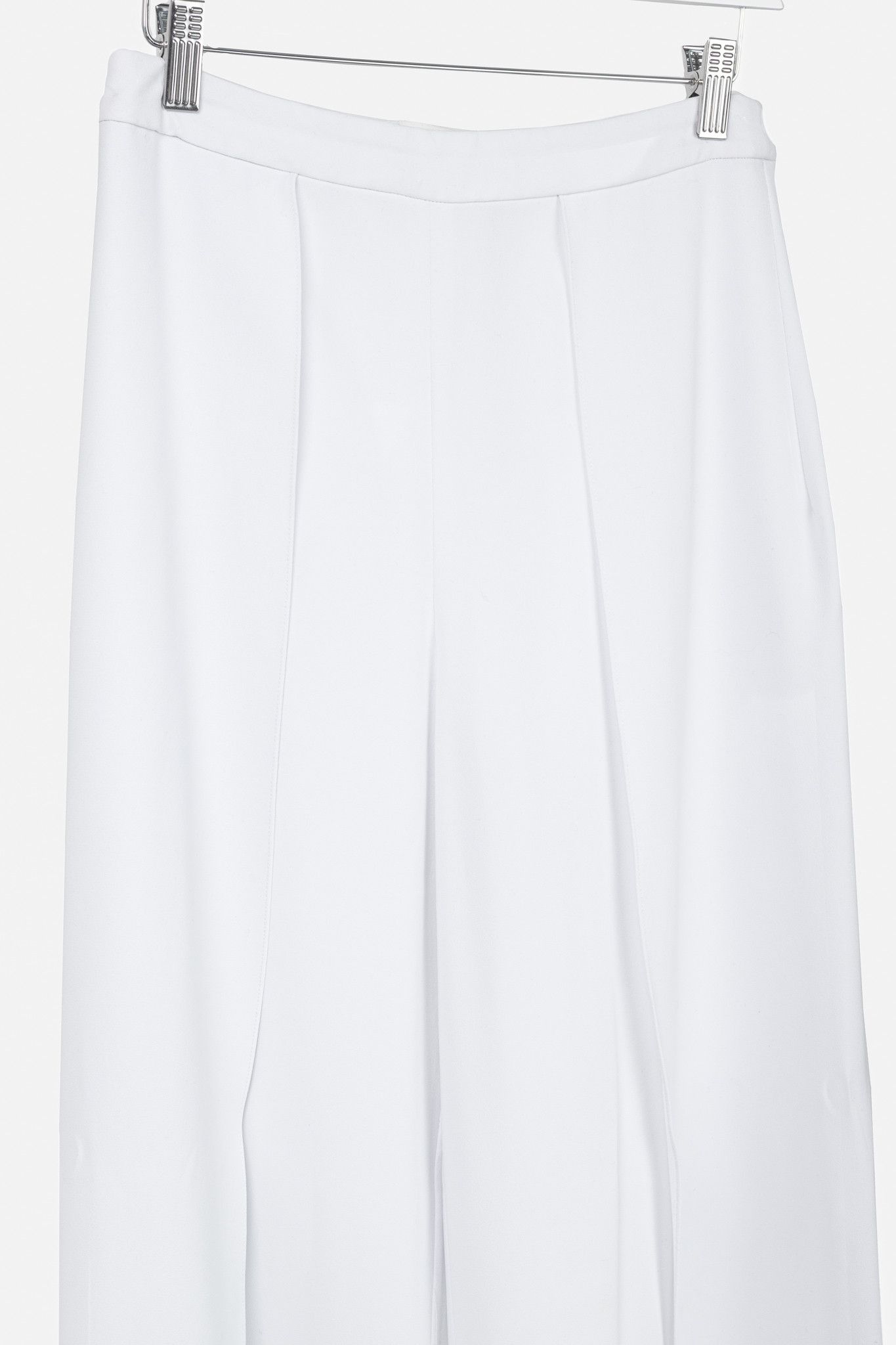 Alice + Olivia Alice + Olivia Larissa White Crepe Open-Pleat Pants Size 27" / US 4 / IT 40 - 3 Thumbnail