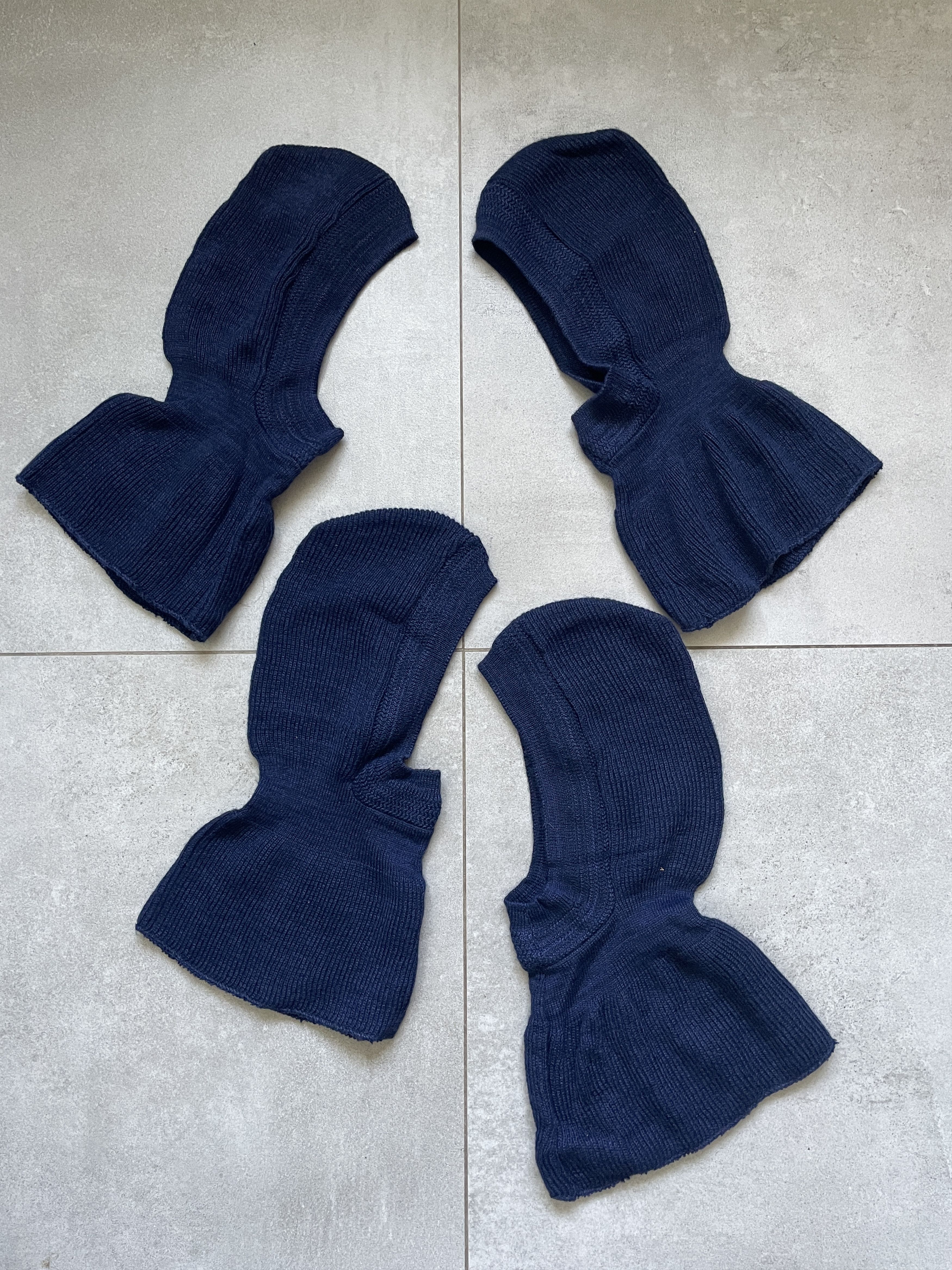 Handmade Y2K DARK NAVY RICK OWENS TYPE VIRGIN WOOL HOOD BALACLAVA Size ONE SIZE - 4 Thumbnail