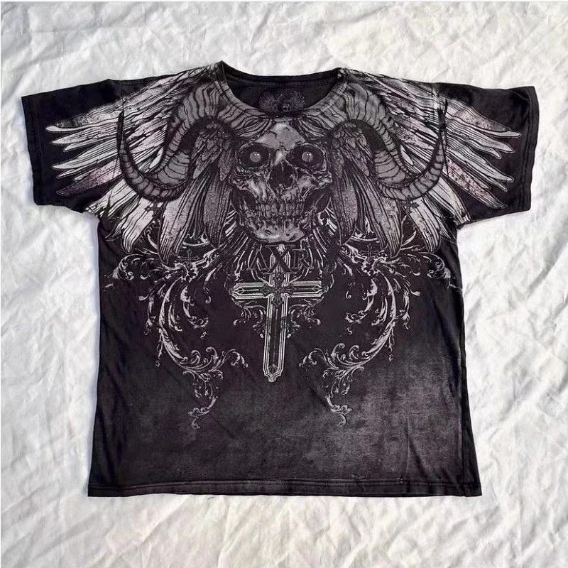 Vintage Casual American Dark Skull TShirt Size US XL / EU 56 / 4 - 1 Thumbnail