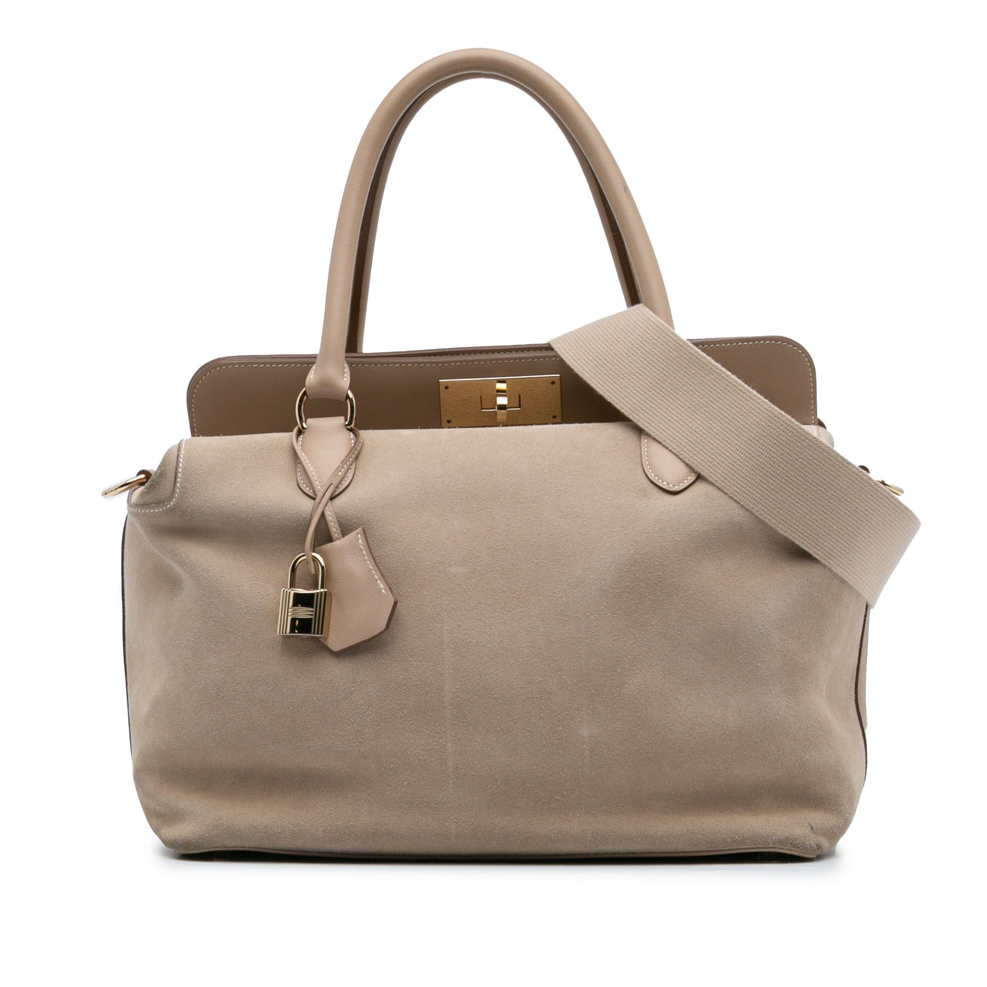 Hermes Hermès Veau Grizzly and Swift Toolbox 33 Brown Size ONE SIZE - 1 Thumbnail