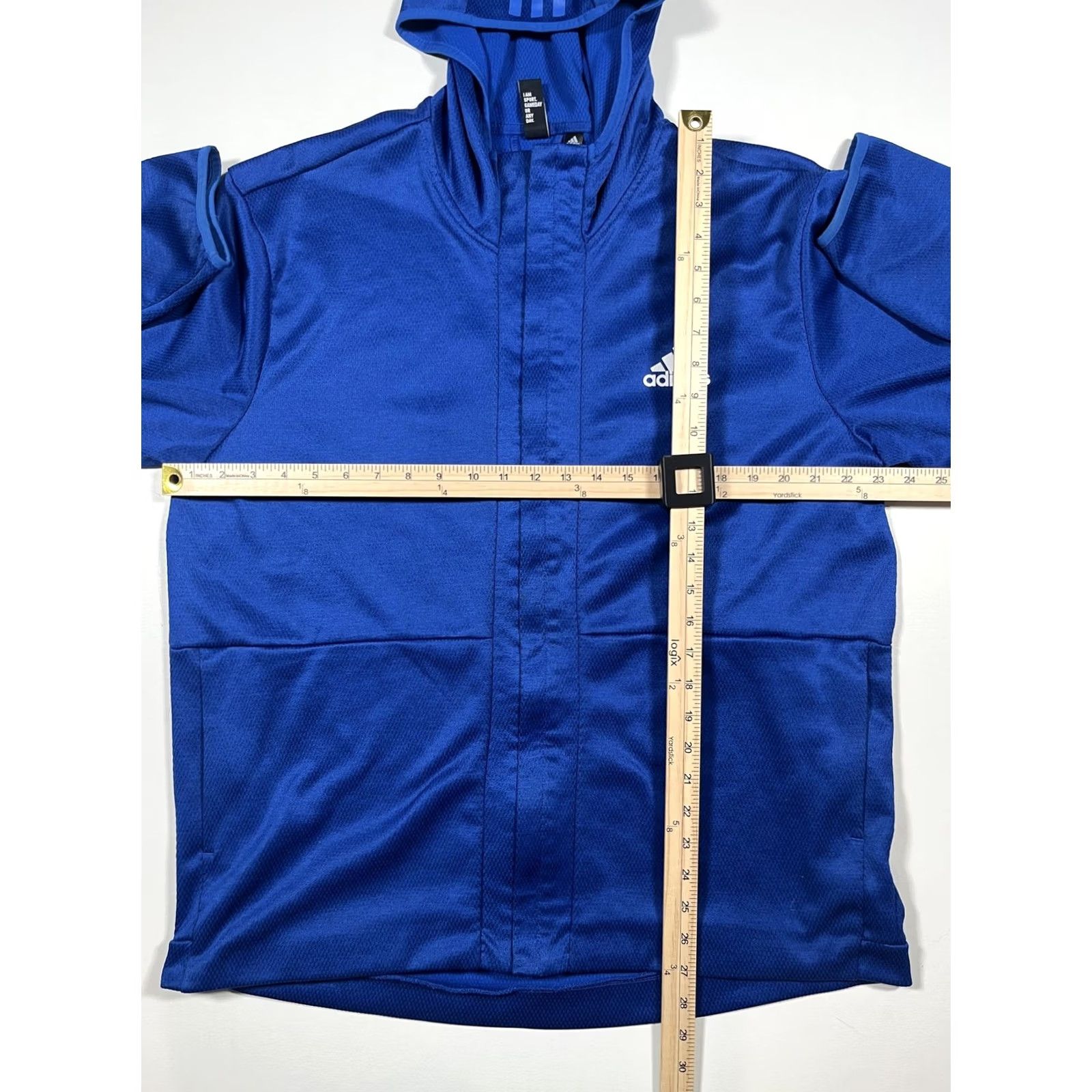 Adidas Adidas Hoodie Mens XL Blue 3-Stripes ClimaWarm Full Zip Athletic Training Jacket Size US XL / EU 56 / 4 - 6 Thumbnail