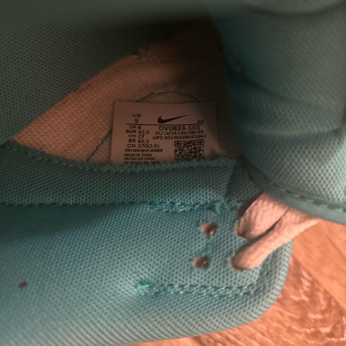 Nike Nike Dunk Low 'Clear Jade' teal and white dunks Size US 9 / EU 42 - 6 Thumbnail