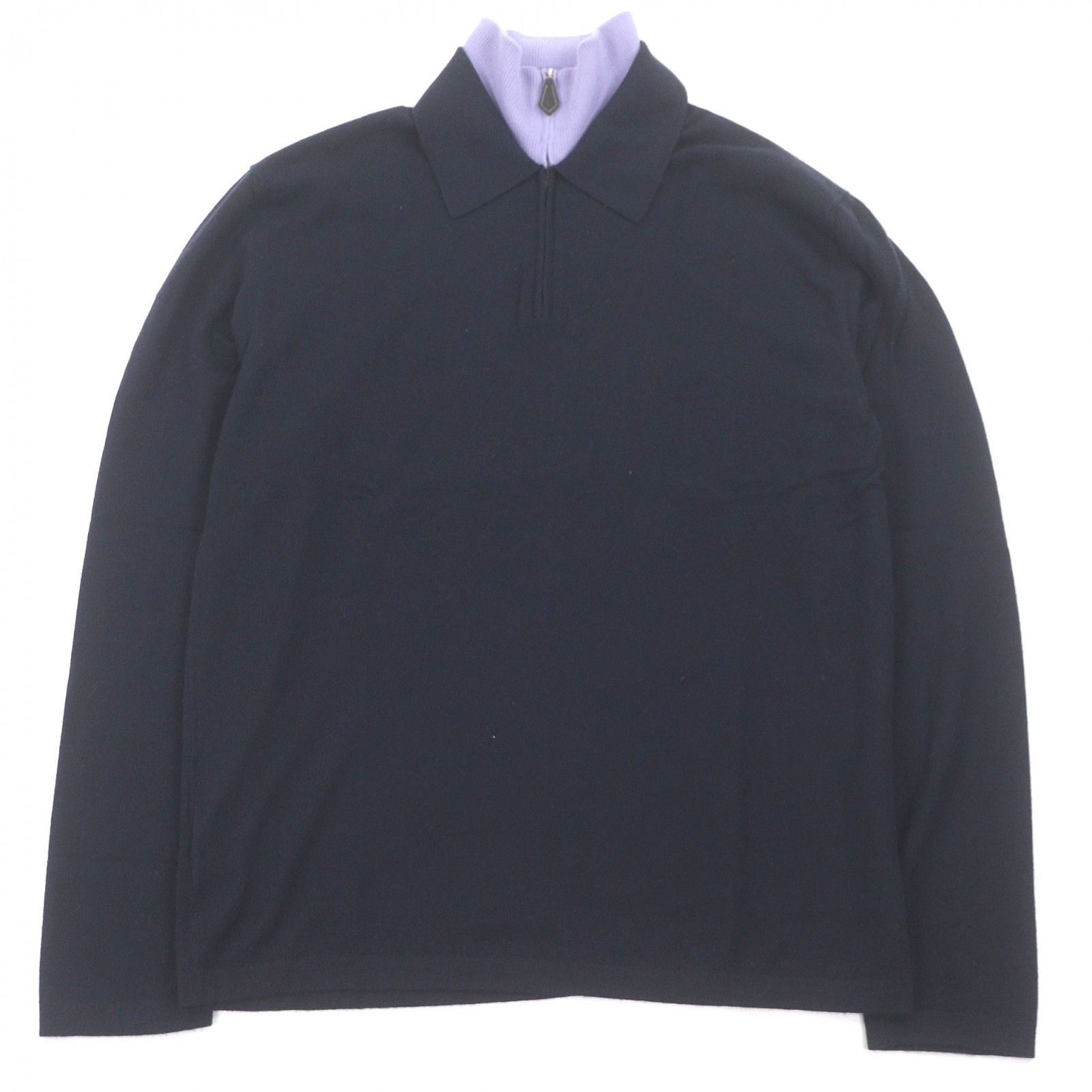 Hermes Hermes Hermès Half-Zip Docking Design Cashmere Knitwear L Textile Tops DUTY FREE for USA Size ONE SIZE - 1 Thumbnail