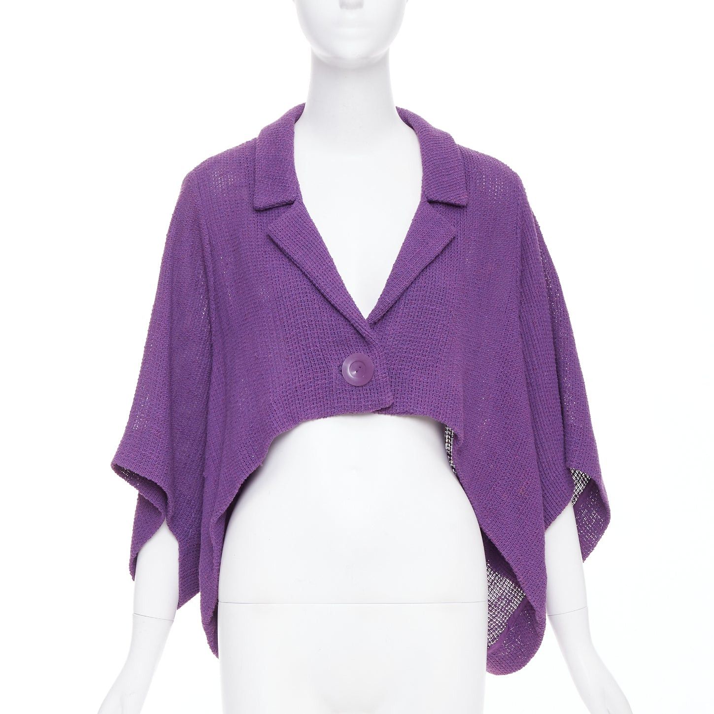 Chloe CHLOE Vintage purple cotton blend single button high low cape jacket FR38 M Size M / US 6-8 / IT 42-44 - 1 Thumbnail