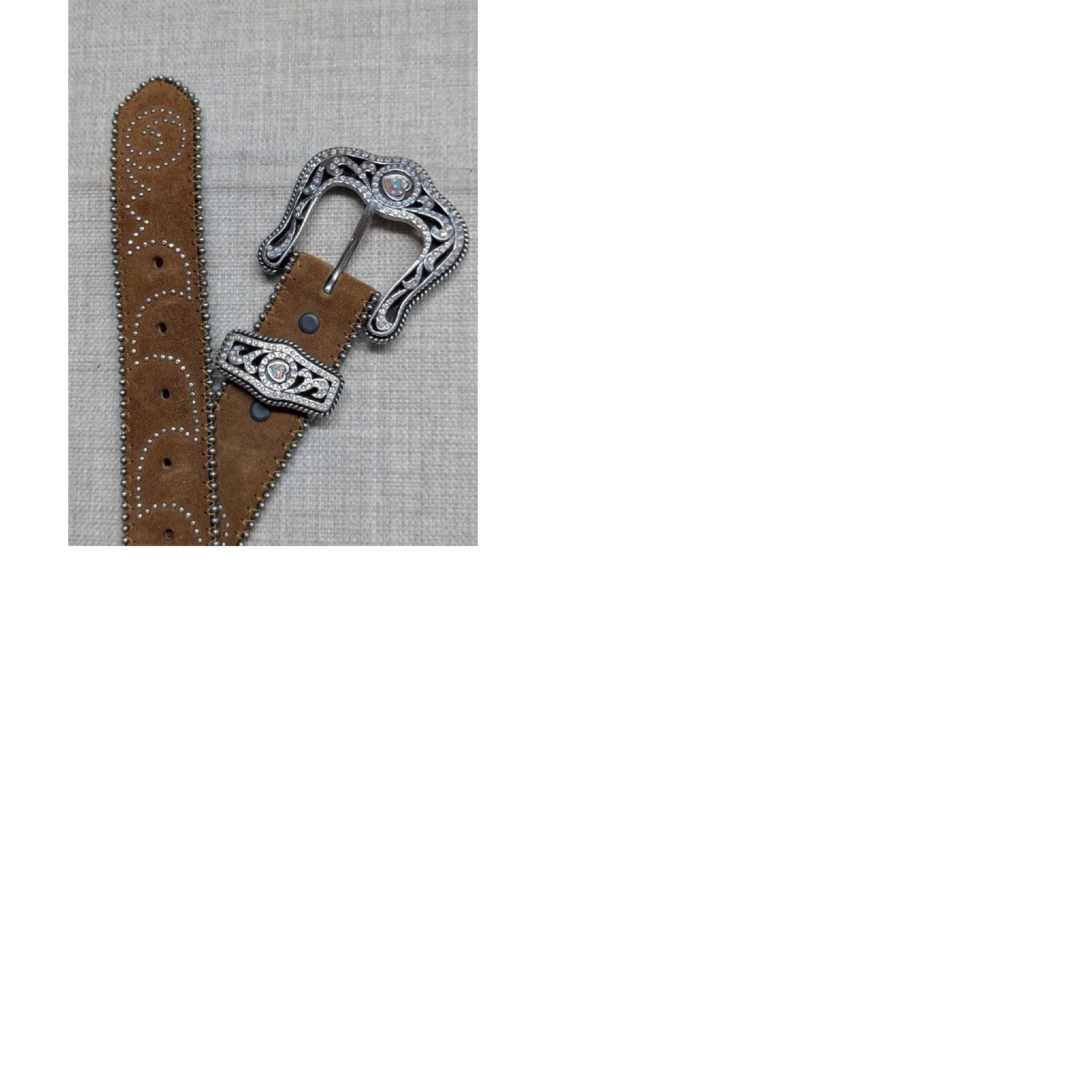 Tony Lama VINTAGE Tony Lama belt Western Unisex Adults 1-1/2" leather brown 32 Cowboy Studded buckle belt 90s Western Size 32 - 9 Thumbnail