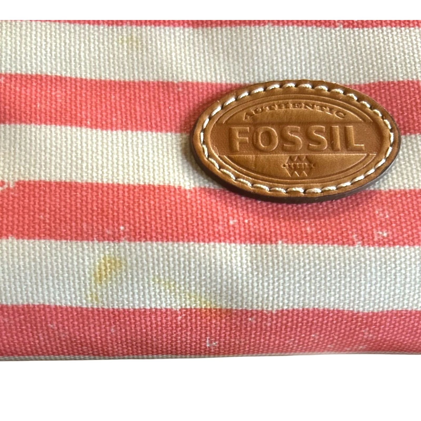 Fossil Fossil Wallet Women’s Full Zip Coral Multi Pink Striped NWOT W/Defects Size ONE SIZE - 5 Thumbnail