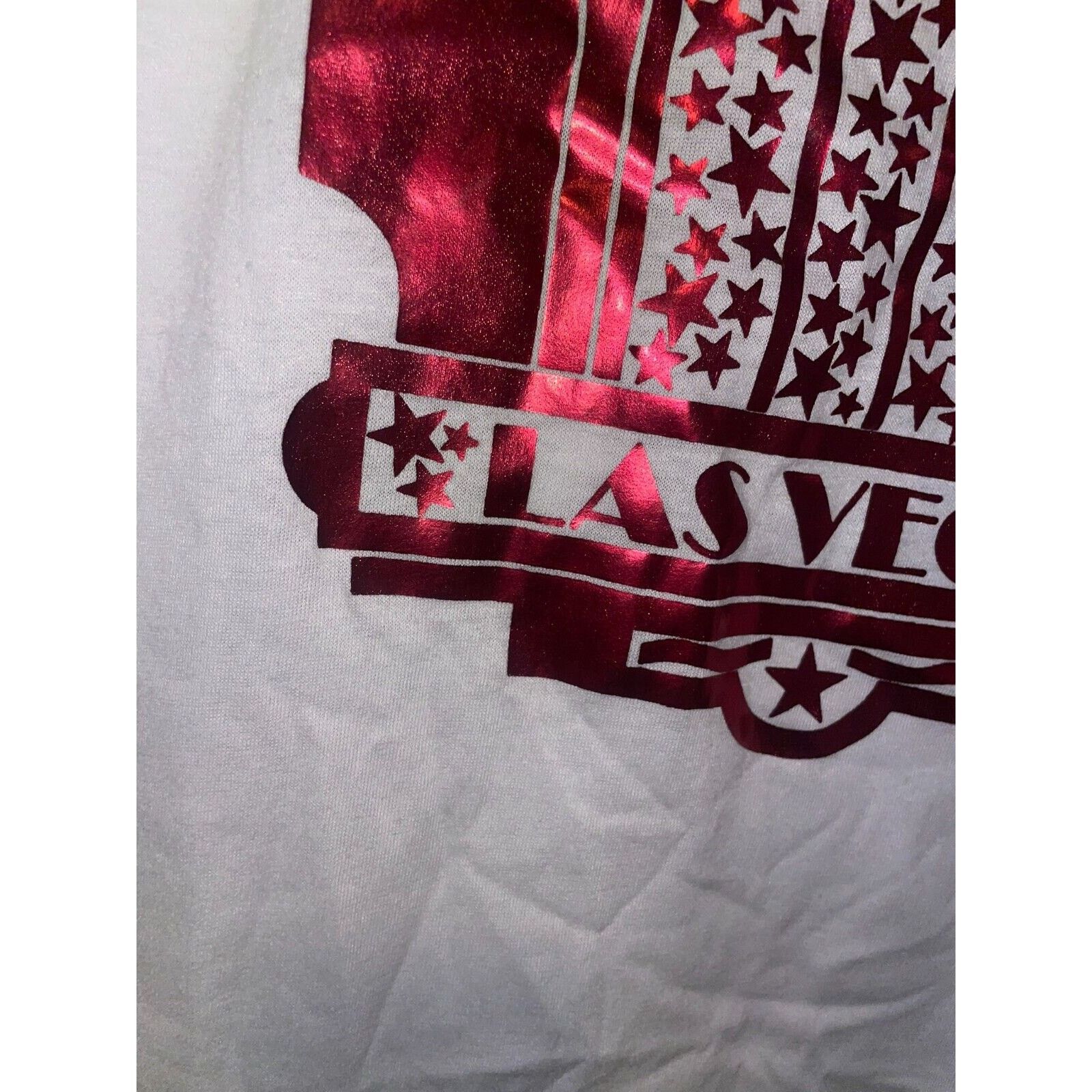 Jerzees Vintage Las Vegas Shirt Las Vegas Red Graphic White L Tee Size US L / EU 52-54 / 3 - 3 Thumbnail