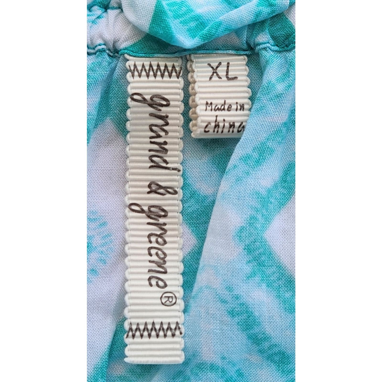 Other Grand & Greene Teal White Diamond Print Pleated Top XL Size XL / US 12-14 / IT 48-50 - 4 Thumbnail