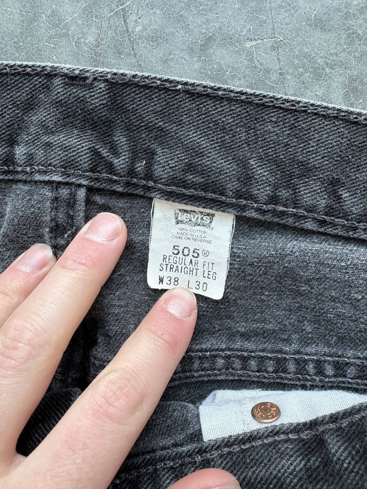 Levi's Vintage 90s Levis 505 Faded Black Jeans 38x30 Size US 38 / EU 54 - 6 Thumbnail