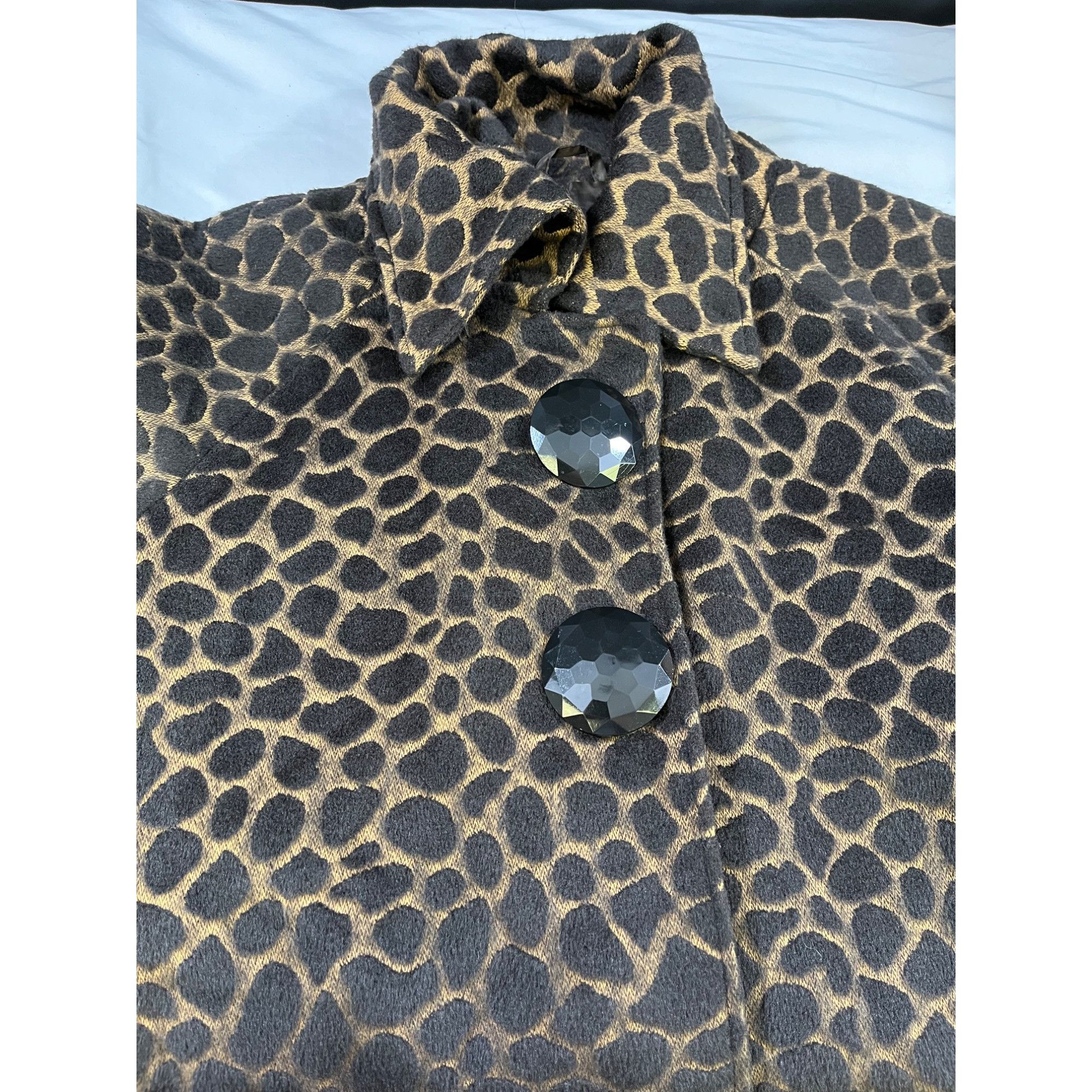 Other Luii Womens Brown Leopard Print Swing Coat Size S SKU 6738 Size S / US 4 / IT 40 - 3 Thumbnail