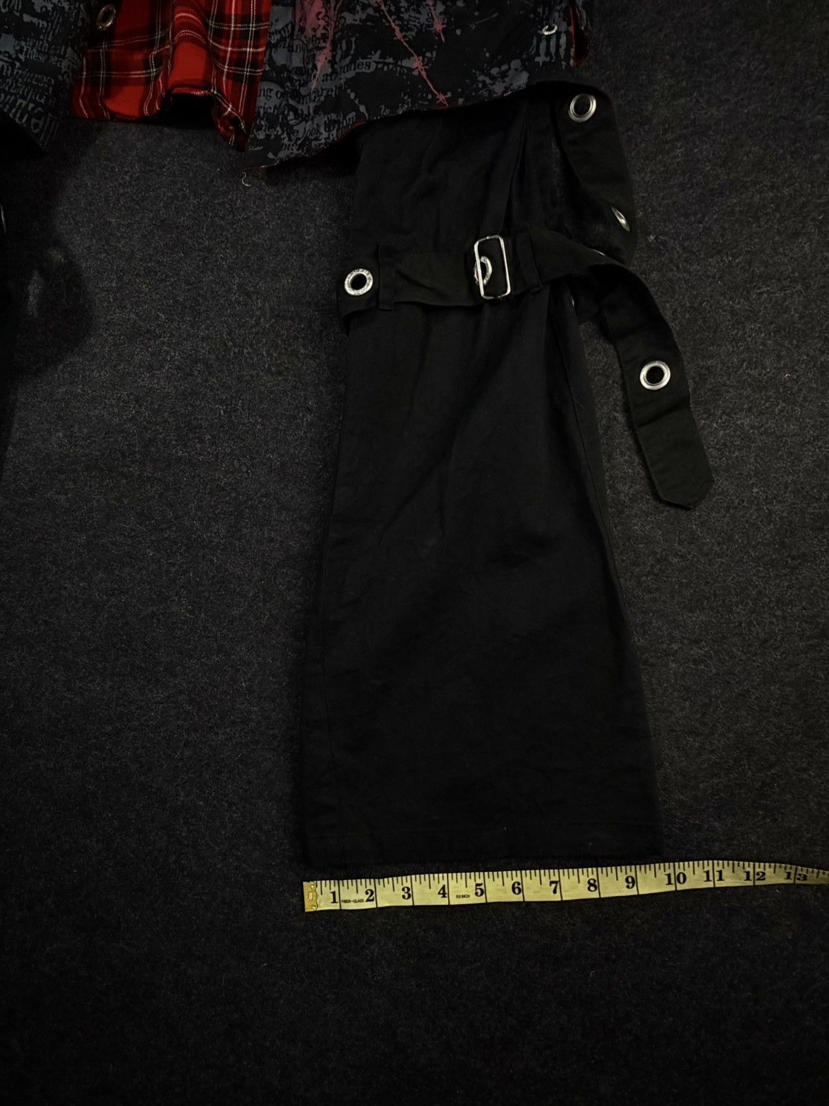Le Grande Bleu (L.G.B.) Mad Punks Goth Bondage Pants with Removable Plaid Kilt Size US 29 - 3 Thumbnail