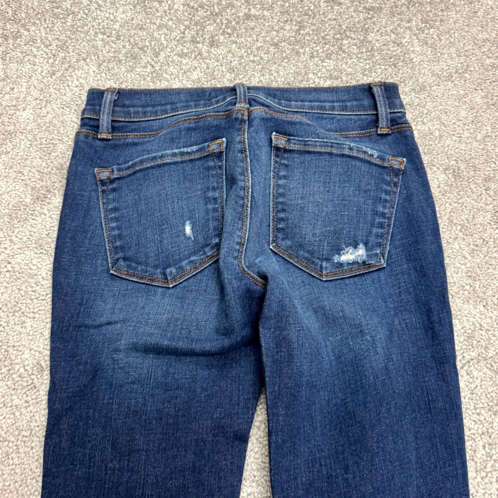 J Brand J Brand Demen Trou Jeans Womens 25 Blue Mid Rise Cropped Distressed Denim Casual Size 42" / US 20 - 4 Thumbnail