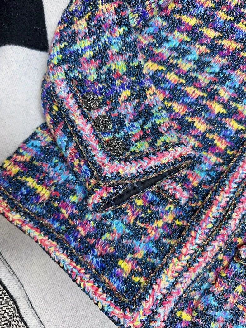 Chanel Chanel Colorful Houndstooth Tweed Jacket Size M / US 6-8 / IT 42-44 - 2 Thumbnail