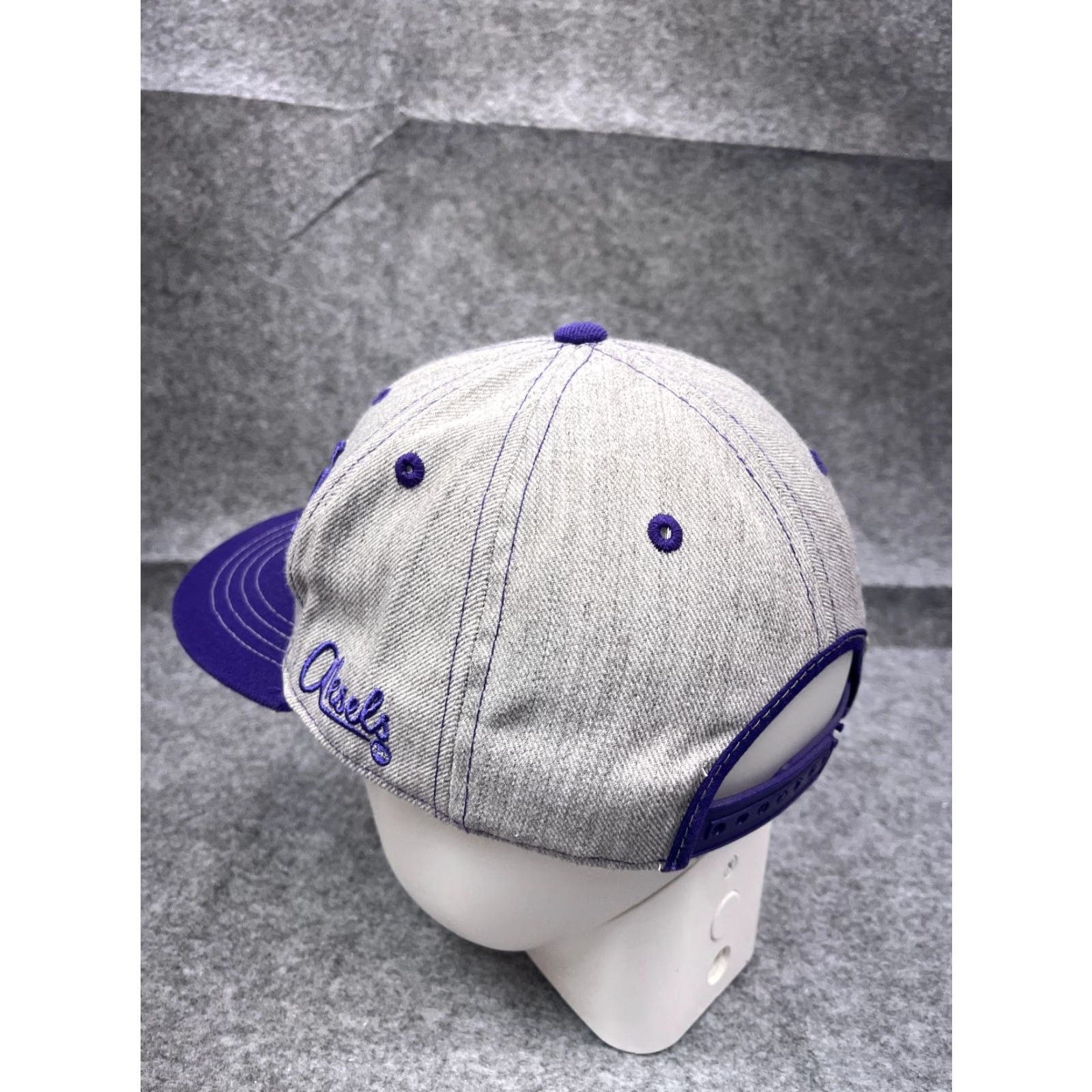 Vintage Aksels Hat Cap Snap Back Adult One Size Gray Purple Acrylic Wool Blend Baseball Cap Men Size ONE SIZE - 5 Thumbnail