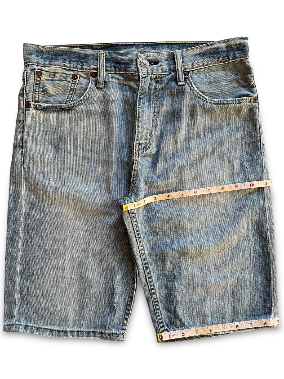 Levi's Vintage Levis Blue Wash Distressed Baggy Jean Shorts Jorts Size US 33 - 10 Thumbnail
