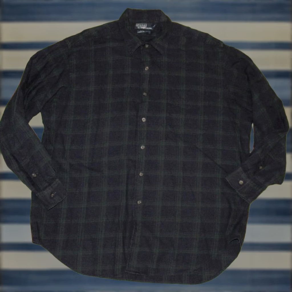 Ralph Lauren Vtg Polo Ralph Lauren Marlowe Wool Cotton Blend Tartan Plaid Shirt XL Men Green Black Red White Multicolor XL shirt Mens Size US XL / EU 56 / 4 - 1 Thumbnail