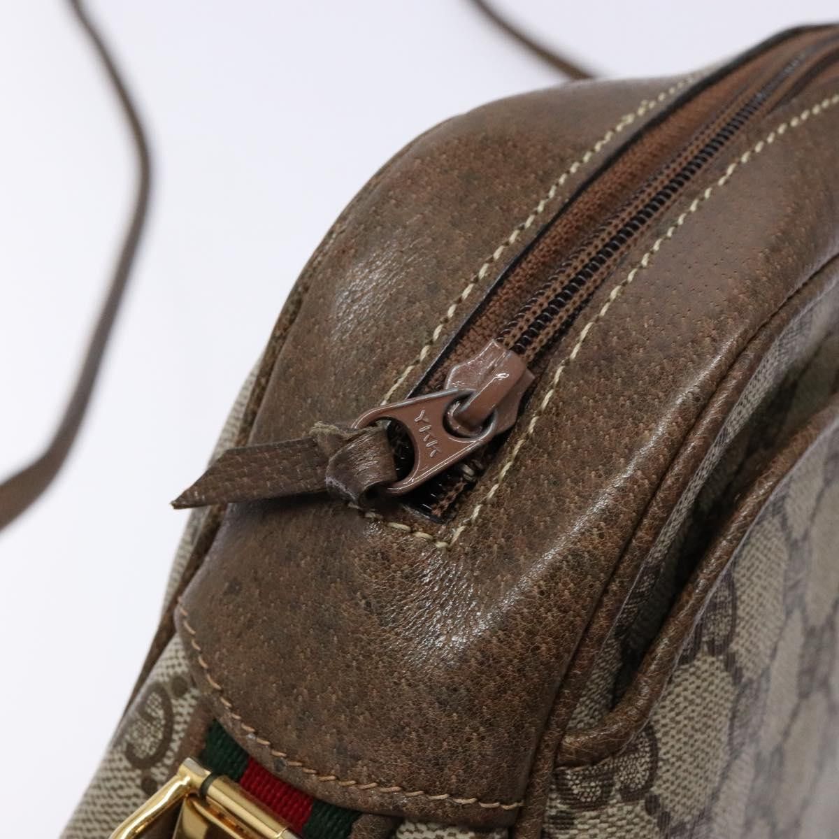 Gucci GUCCI GG Supreme Web Sherry Line Shoulder Bag Pvc Beige Gold Size ONE SIZE - 15 Thumbnail