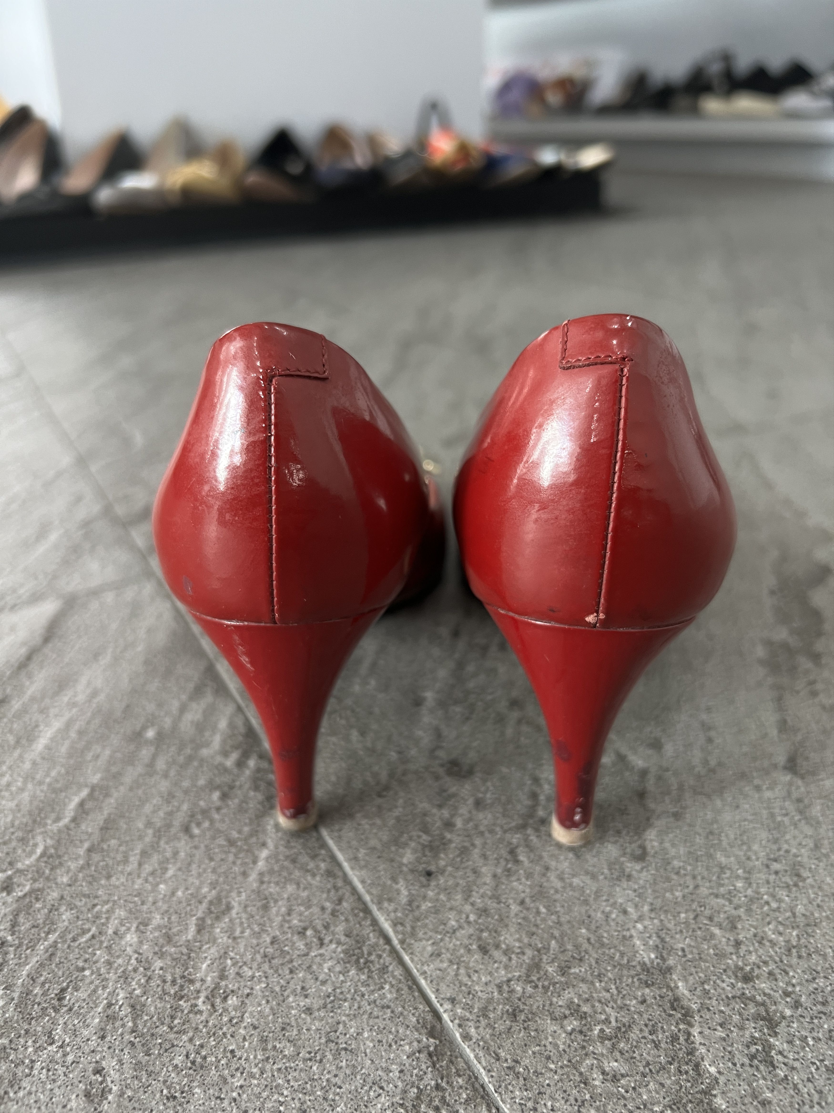 Roger Vivier Roger Vivier Red Patent Buckle Heels Pumps 36.5 Size US 6.5 / IT 36.5 - 4 Thumbnail
