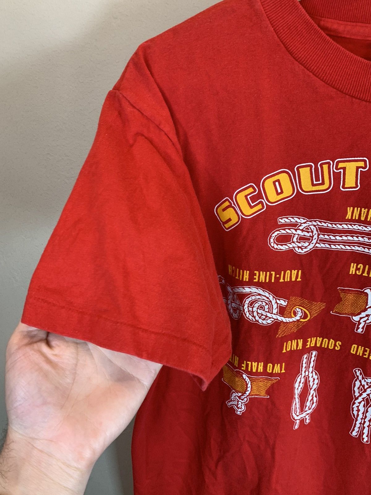 Vintage *RARE* Vintage 80’s Scout Knots Tying Single Stitch T-Shirt Size US M / EU 48-50 / 2 - 5 Thumbnail