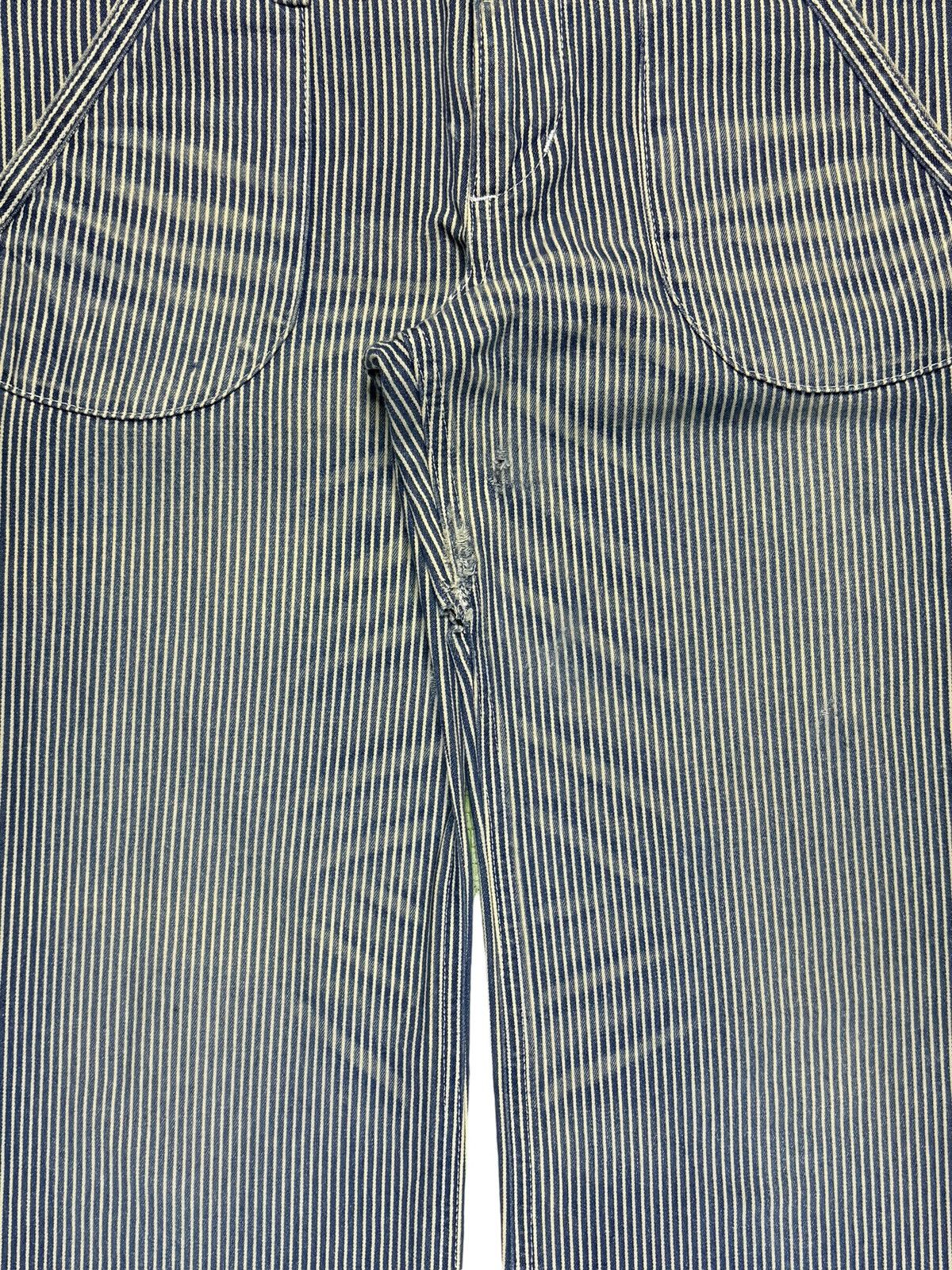 Wrangler Vintage Wrangler Hickory Style Suspenders Flare Denim Size 33" - 6 Thumbnail