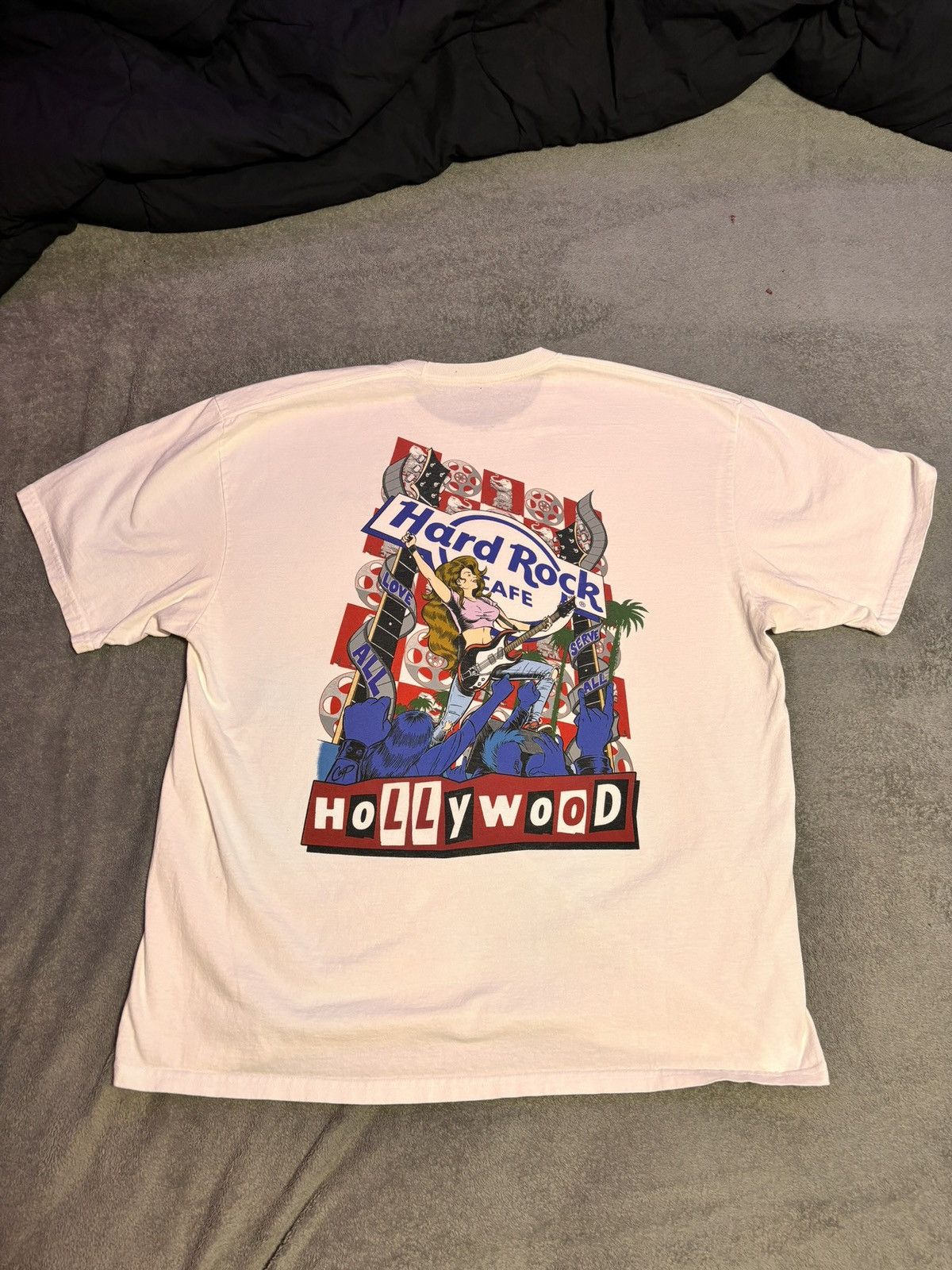 Hard Rock Cafe Hollywood Hard Rock Cafe white shirt sleeve t-shirt Size US L / EU 52-54 / 3 - 1 Thumbnail