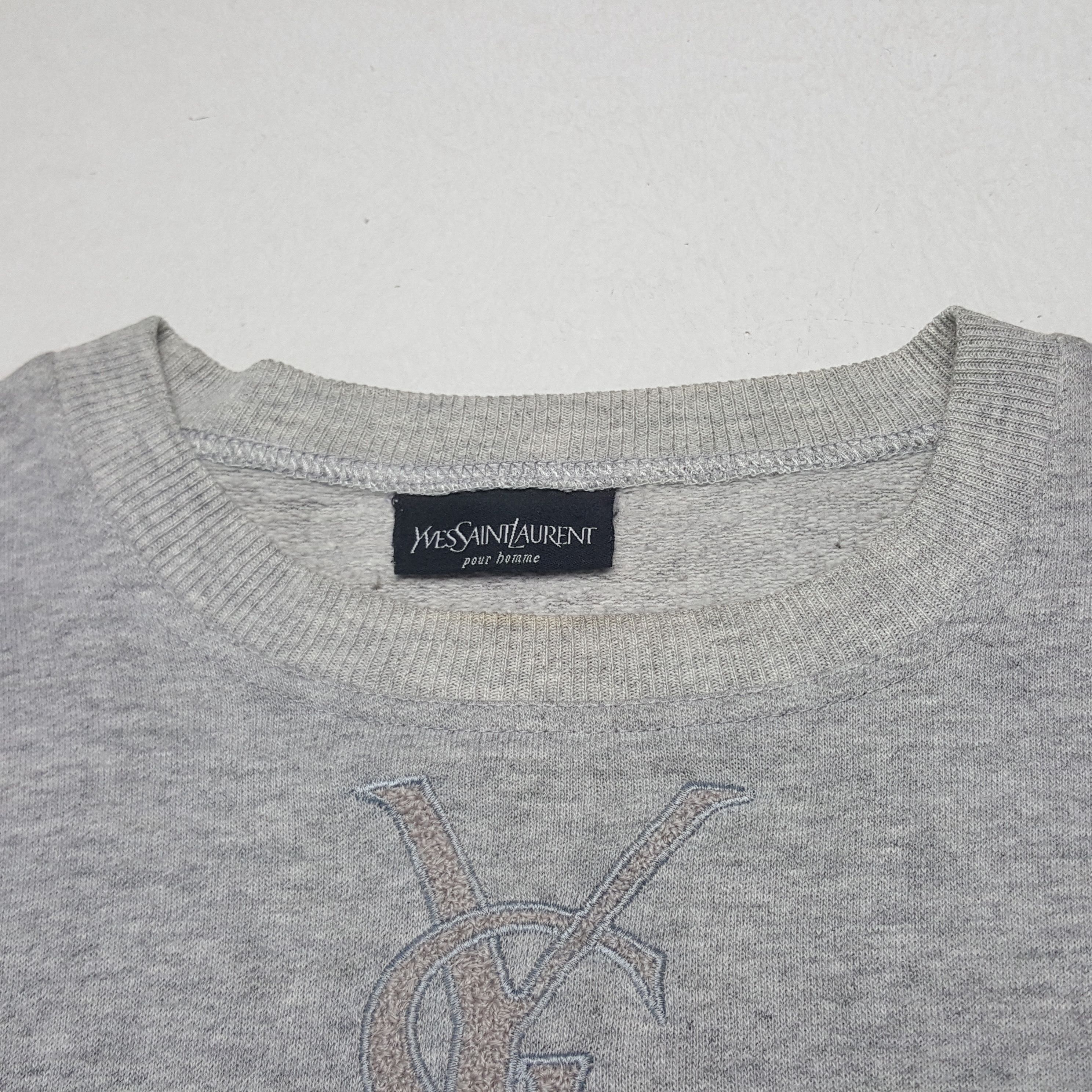 Vintage × Yves Saint Laurent Vintage Yves Saint Laurent Pour Homme YSL Design Sweatshirt Size US L / EU 52-54 / 3 - 4 Thumbnail