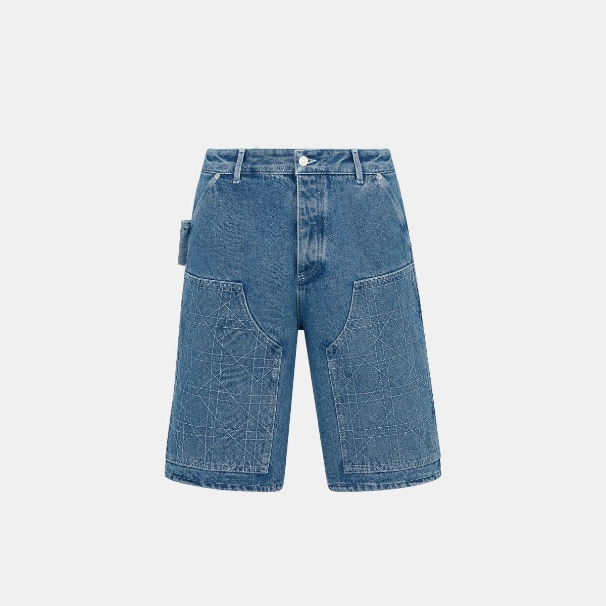 Dior o1bcso1str0226 Cannage Carpenter Bermuda Shorts in Blue Size US 36 / EU 52 - 1 Thumbnail