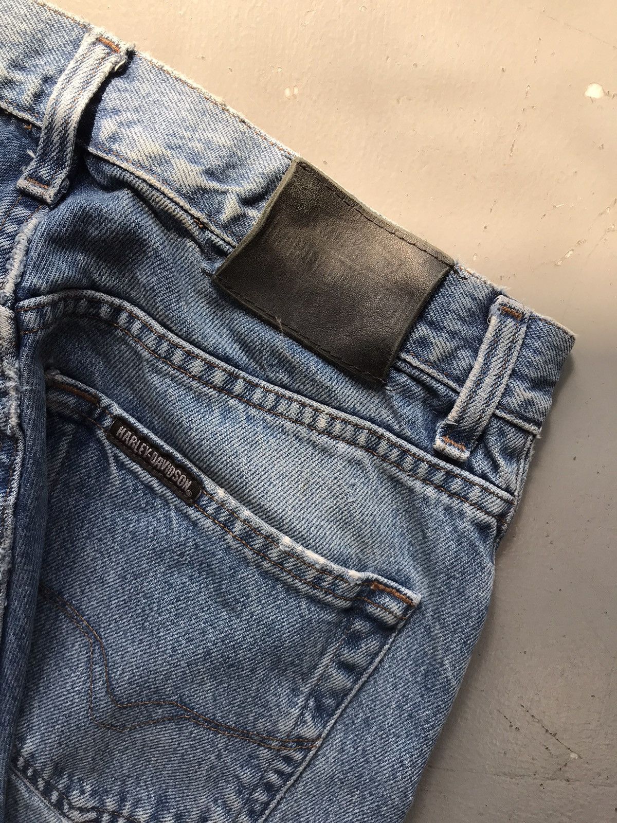 Harley Davidson × Vintage Vintage Harley Davidson distressed denim Size US 31 - 15 Thumbnail