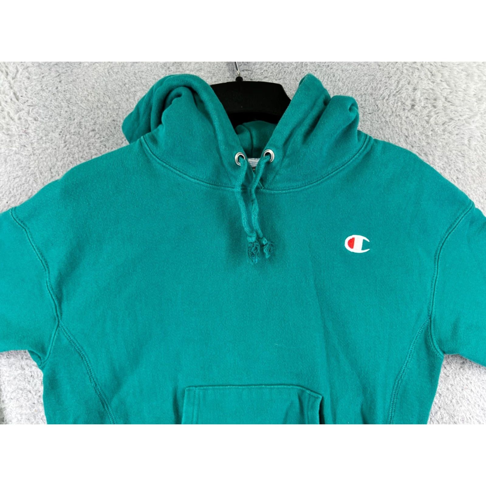 Champion Champion Hoodie Adult Small Teal Recreation Reverse Weave Sweatshirt Men Crew Neck Pullover Logo Jersey Cotton Blend Color: Green Size US S / EU 44-46 / 1 - 7 Thumbnail