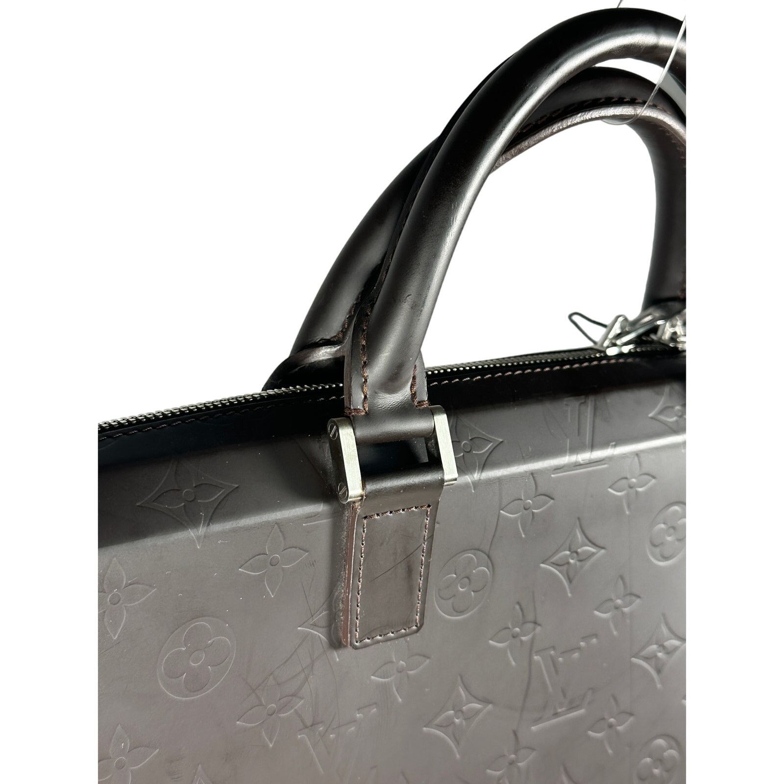 Louis Vuitton LOUIS VUITTON Monogram Glace Leather Elvin Cafe Tote Brown Size ONE SIZE - 10 Thumbnail
