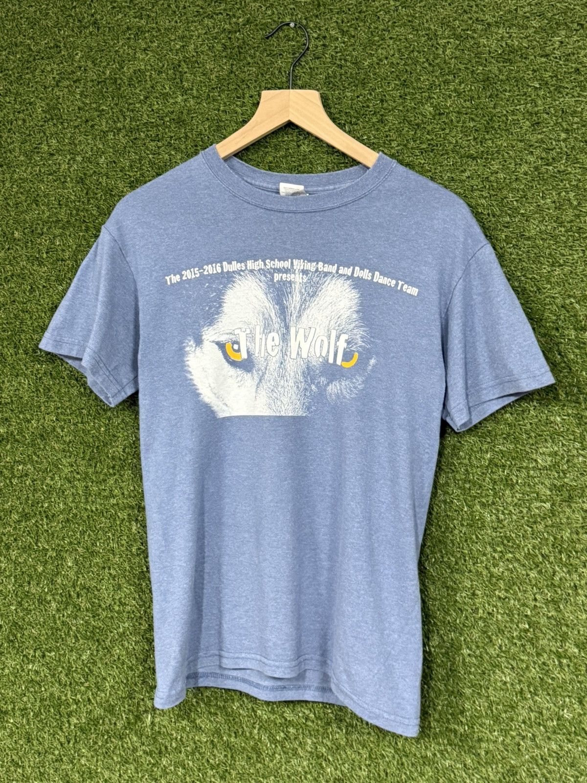 Vintage Vintage Gildan The Wolf Logo Tee Blue Small Size US S / EU 44-46 / 1 - 2 Thumbnail