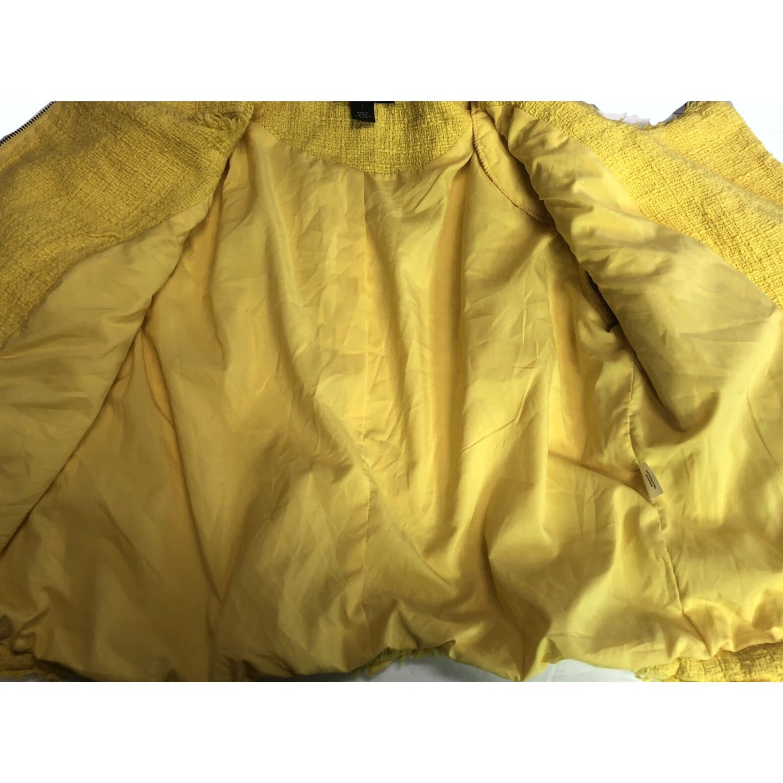 Vintage Halogen Womens Cotton Full Zip Collar Jacket Yellow Size 1 Womens Mens? Size XS / US 0-2 / IT 36-38 - 7 Thumbnail
