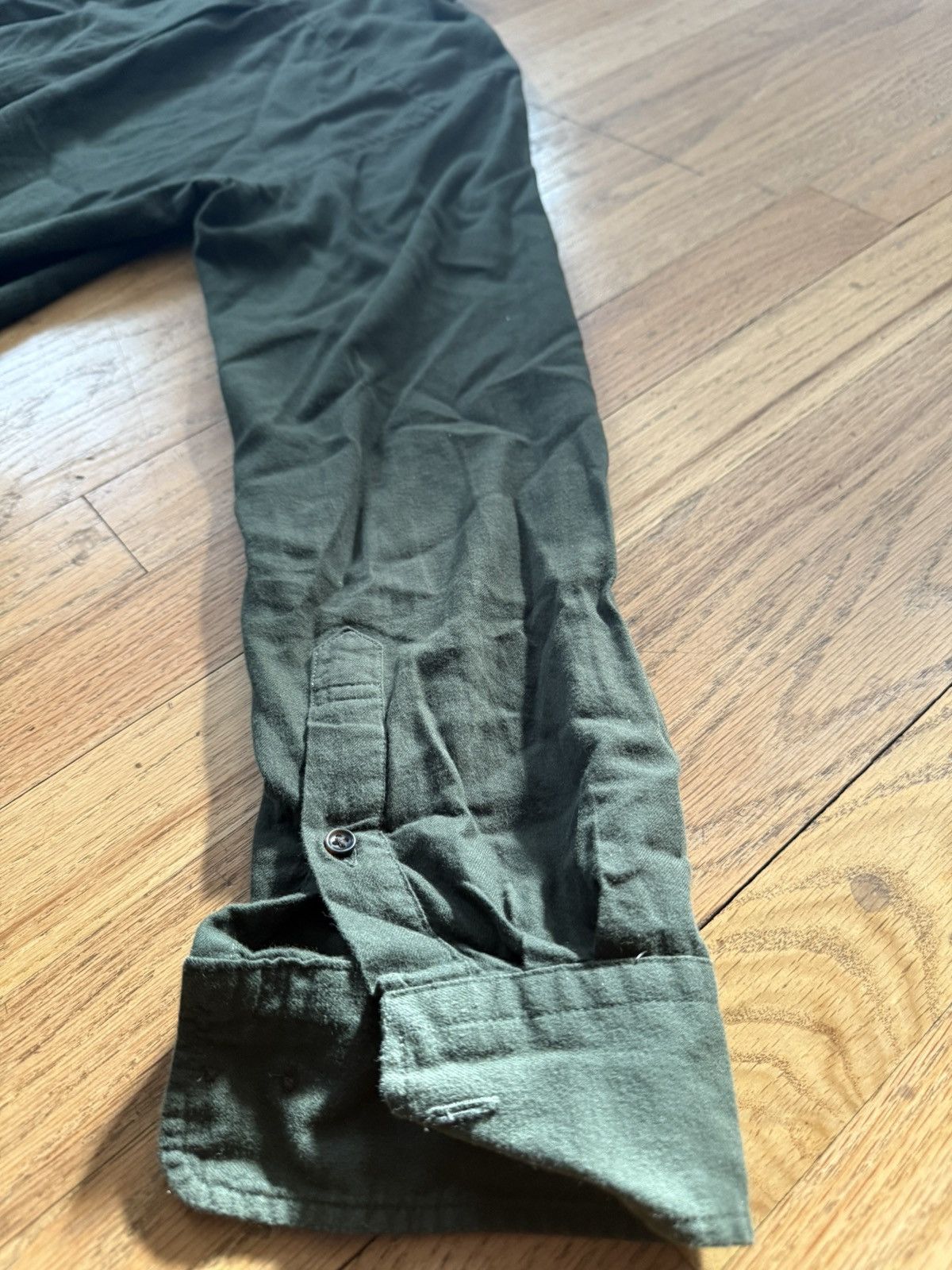 Japanese Brand × Uniqlo Olive Green Flannel Shirt Size US S / EU 44-46 / 1 - 6 Thumbnail