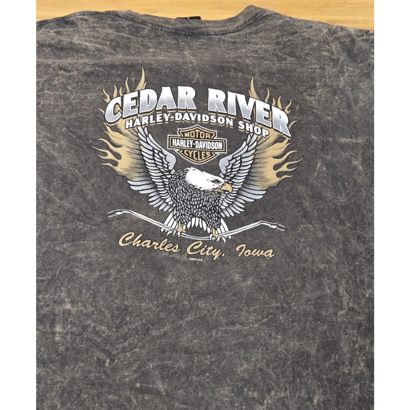 Harley Davidson VINTAGE Harley-Davidson Shirt Mens Large Black Long Sleeve Cedar River Iowa 2004 Size US L / EU 52-54 / 3 - 7 Thumbnail