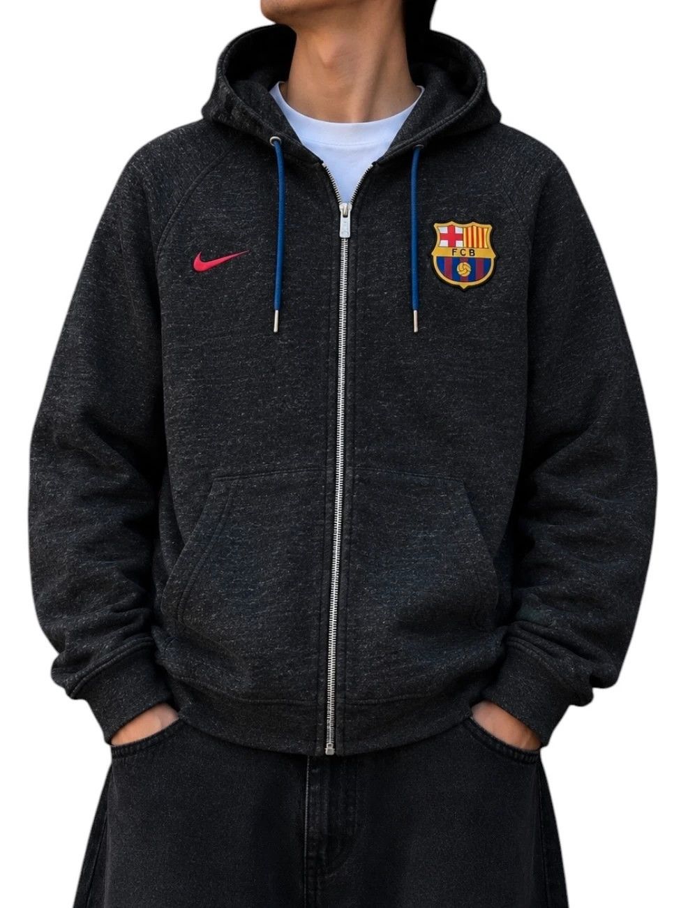 Nike Nike FC Barcelona Zip Hoodie Black Football Jacket M Size US M / EU 48-50 / 2 - 1 Thumbnail