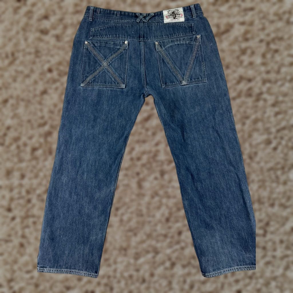 Phat Farm VINTAGE Phat Farm Jeans Men 40 Blue Denim Hip Hop Street Wear 5-Pocket Design Regular Straight Mid Rise 40 in Inseam 28 in Cotton Stretch Embroidered Size US 40 / EU 56 - 1 Thumbnail