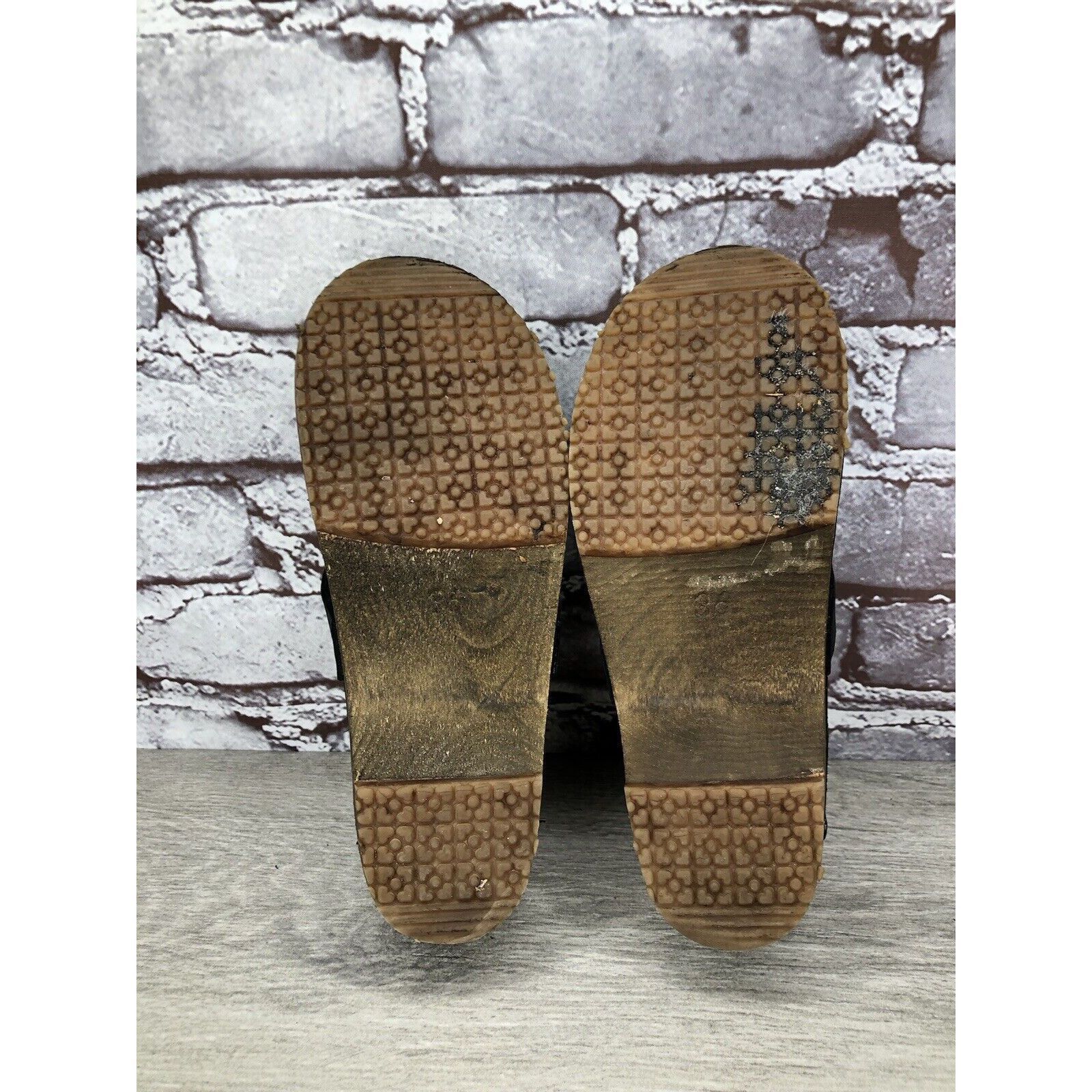 Other Sandgrens Handmade Swedish Black Nubuck Leather Wood Clogs W Size US 6 / IT 36 - 9 Thumbnail