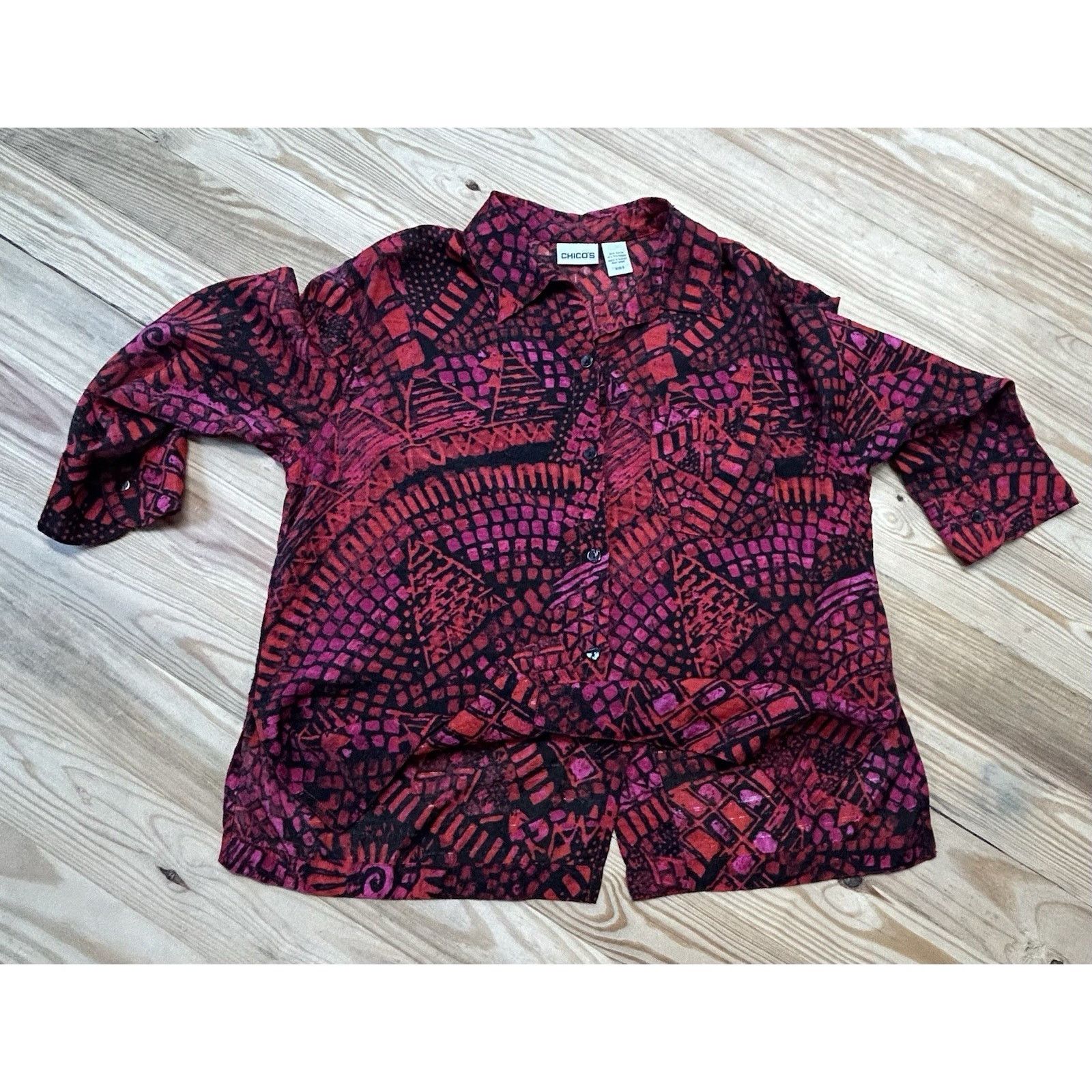 Chicos Chico's Mosaic Print Blouse Size 0 Sm. 42" Bust Size S / US 4 / IT 40 - 9 Thumbnail