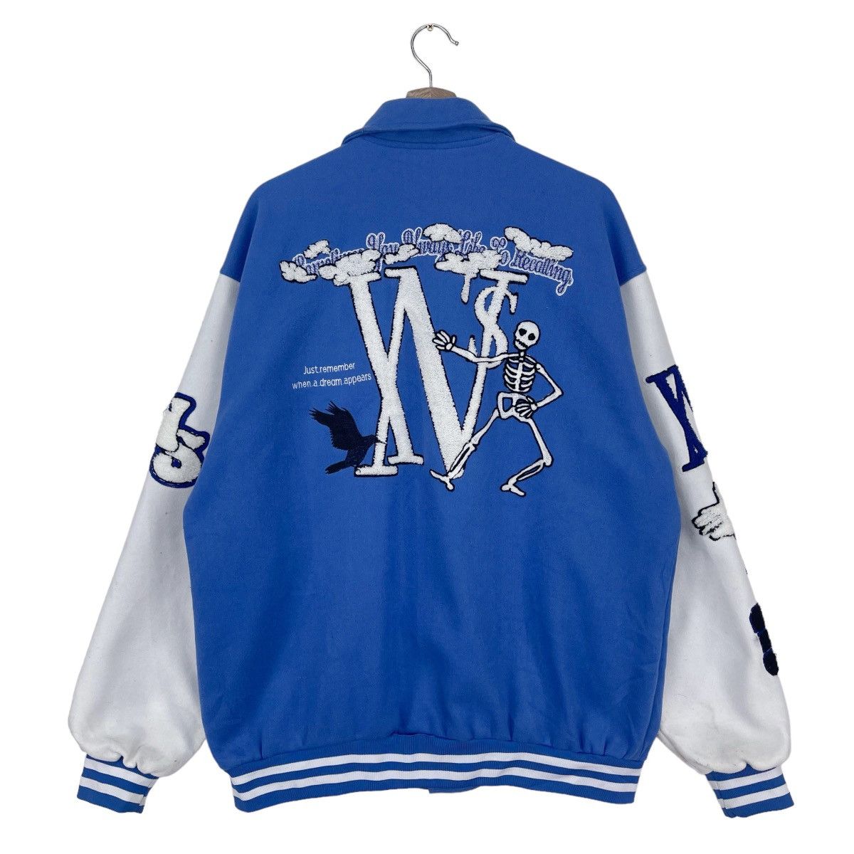 If Six Was Nine × Japanese Brand INS Skeletons Blue Hip Hop Varsity Size US L / EU 52-54 / 3 - 2 Thumbnail
