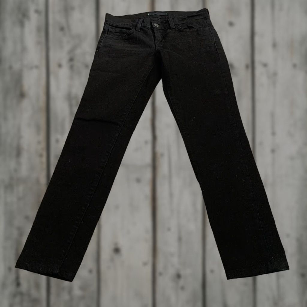 J Brand J Brand Jeans Womens 26 Black Skinny Leg JETT Dark Wash Denim Stretch Low Rise Jeans Size 26" / US 2 / IT 38 - 1 Thumbnail