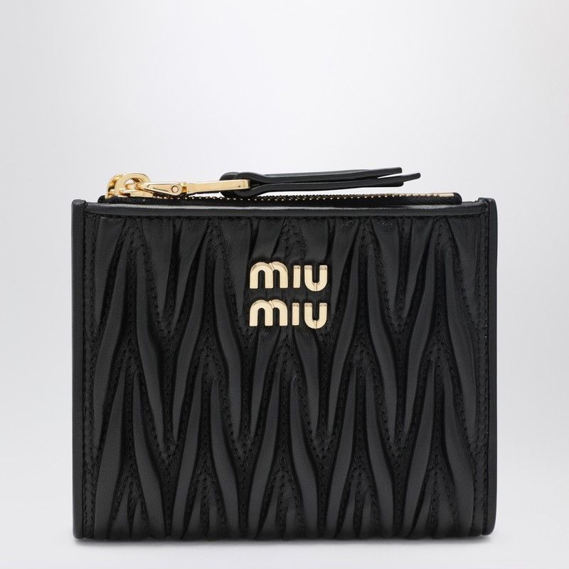 Miu Miu Miu Miu Small Black Matelasse Nappa Wallet Size ONE SIZE - 1 Thumbnail