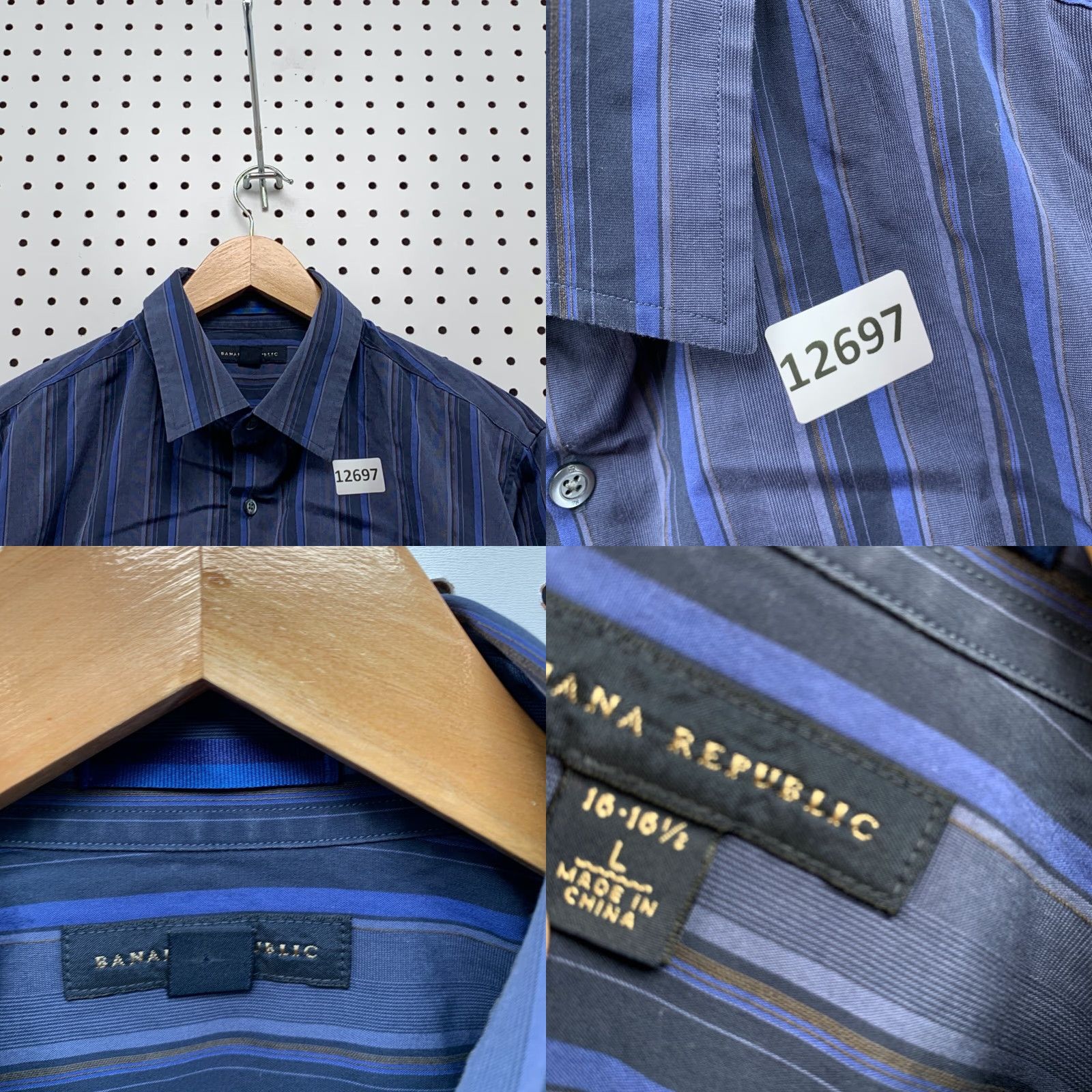 Banana Republic Banana Republic Button-Up Shirt Mens M Long Sleeve Blue Striped Casual Business Shirt Size US L / EU 52-54 / 3 - 8 Thumbnail