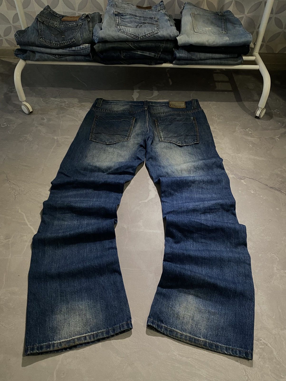Vintage Flare Fit Denim Heavy Wash Distressed Underground Vibe Size US 34 / EU 50 - 2 Thumbnail