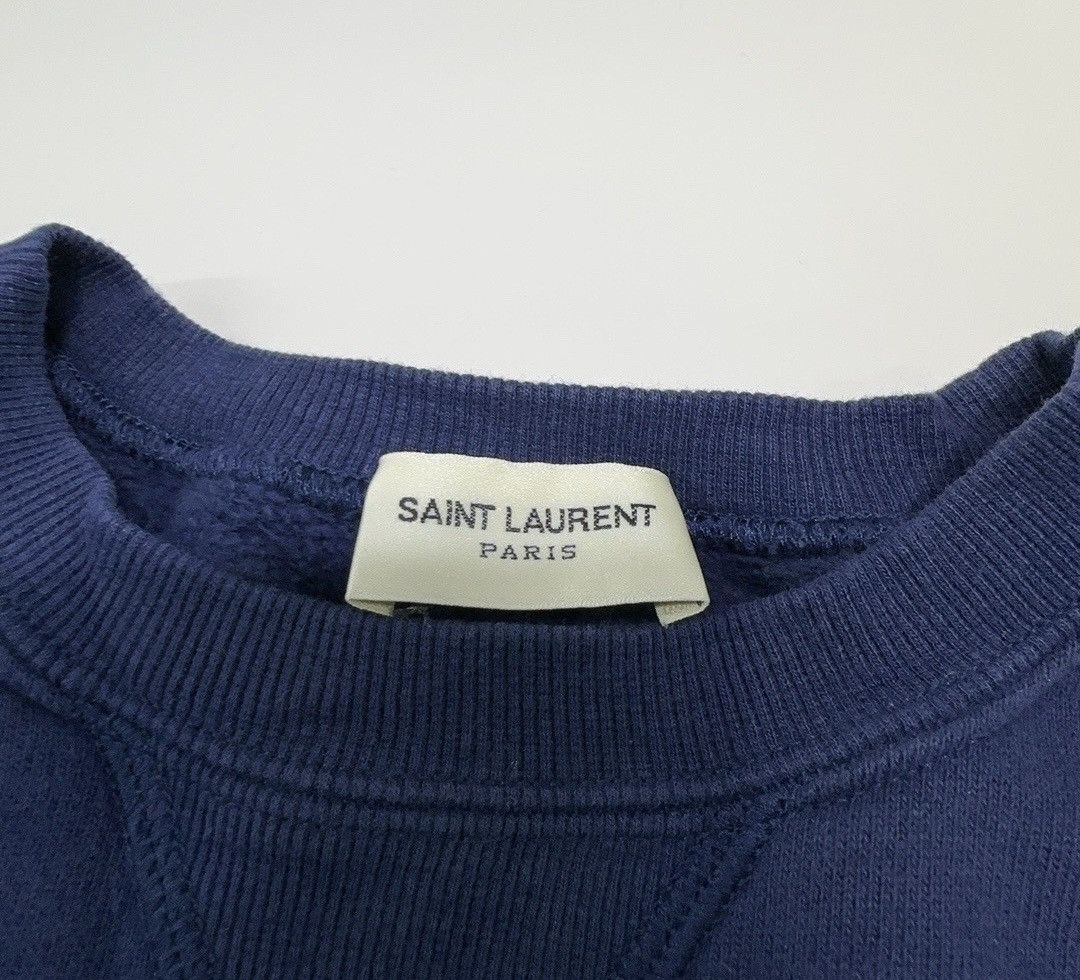 Saint Laurent Paris Saint Laurent FW21 navy blue crewneck sweatshirt Size XS / US 0-2 / IT 36-38 - 4 Thumbnail